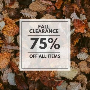 Fall CLEARANCE. 75% off every item. **Prices are adjusted to the 75% off. **